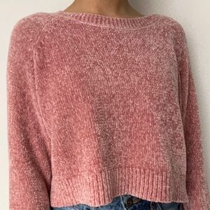 FOREVER 21 SOFT PINK "CHENILLE KNIT SWEATER"